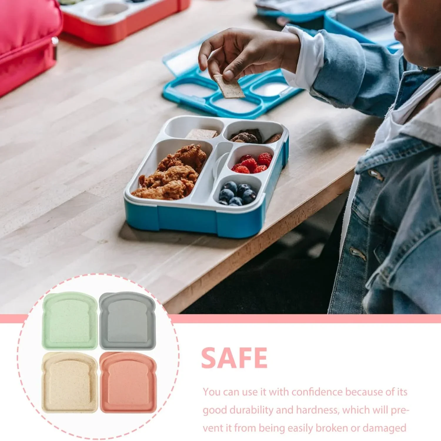 Food Snacks For Camping - Sandwich 4pcs Toast Shape Sandwich Box
