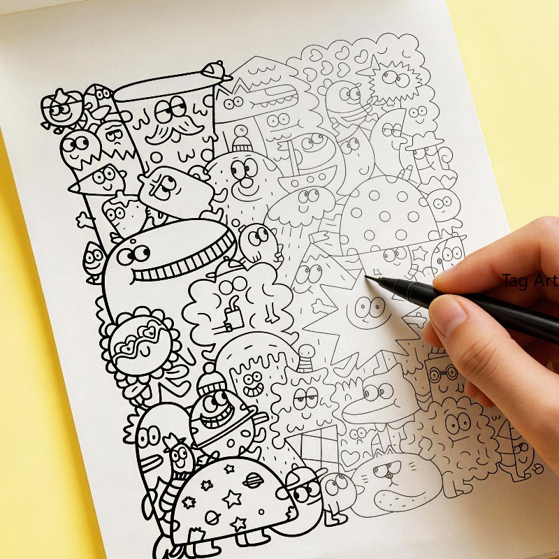Anxious Relief Hand Picture Bo - Food Snacks Coloring Book avaliação e preço