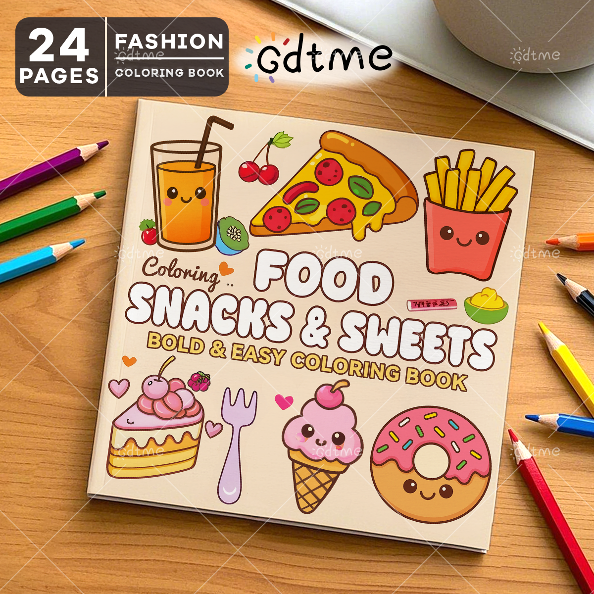FOOD SNACKS & SWEETS Themed Co - Food Snacks Coloring Book avaliação e preço