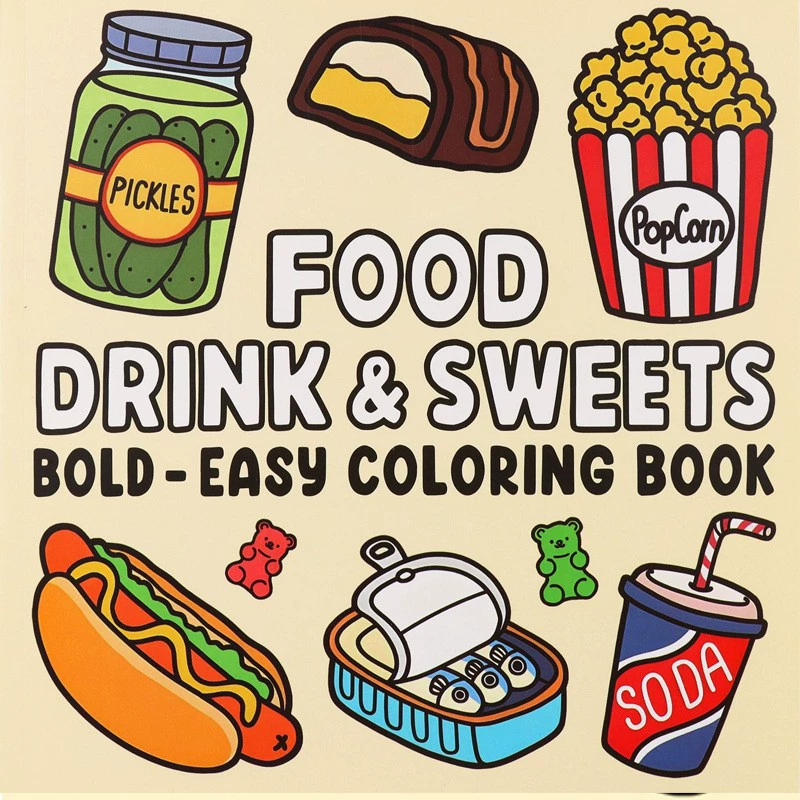 Food Drinks and Desserts Color - Food Snacks Coloring Book avaliação e preço