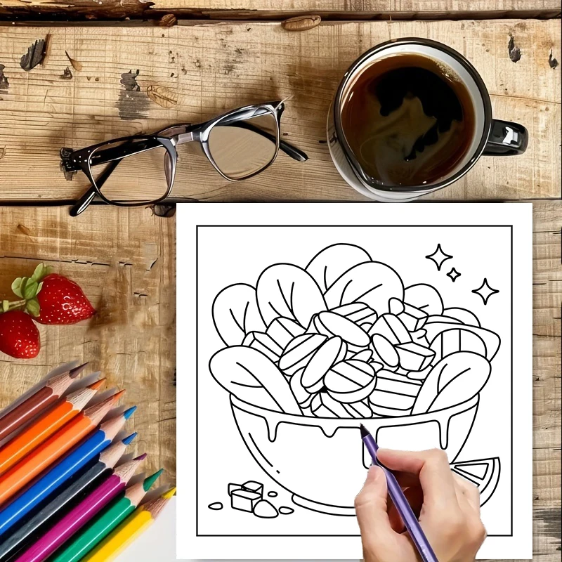 Easy Food and Snacks Coloring  - Food Snacks Coloring Book avaliação e preço