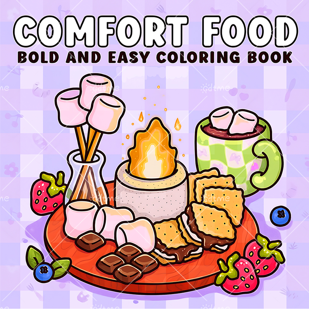 COMFORT FOOD BOLD AND EASY 24  - Food Snacks Coloring Book avaliação e preço