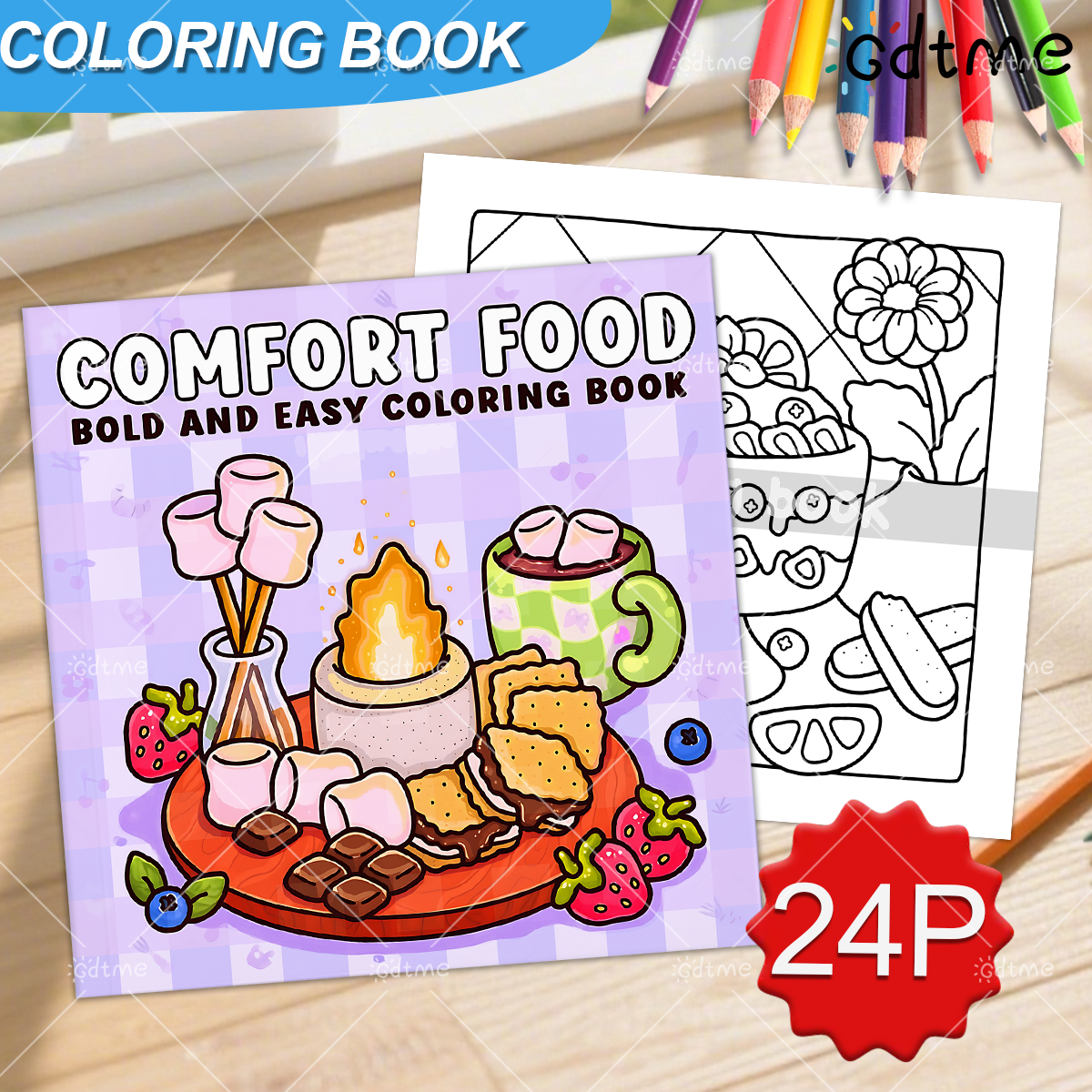 COMFORT FOOD BOLD AND EASY 24  - Food Snacks Coloring Book avaliação e preço