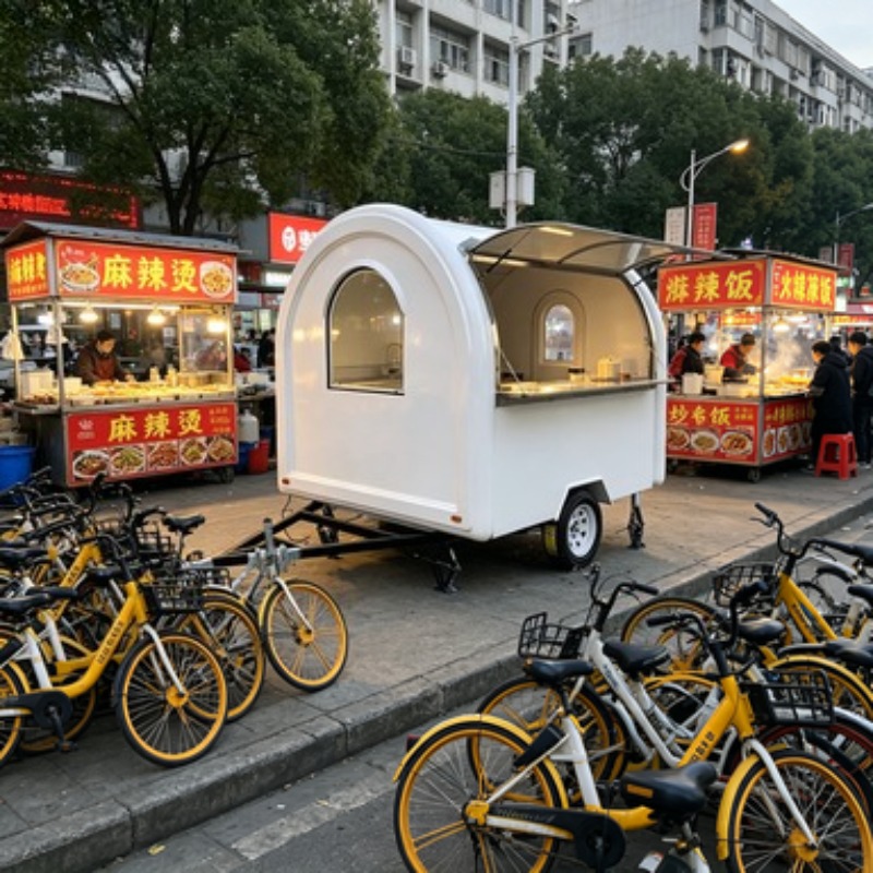 Portable Food Cart Trailer Cof - Food Snacks That Start With A avaliação e preço