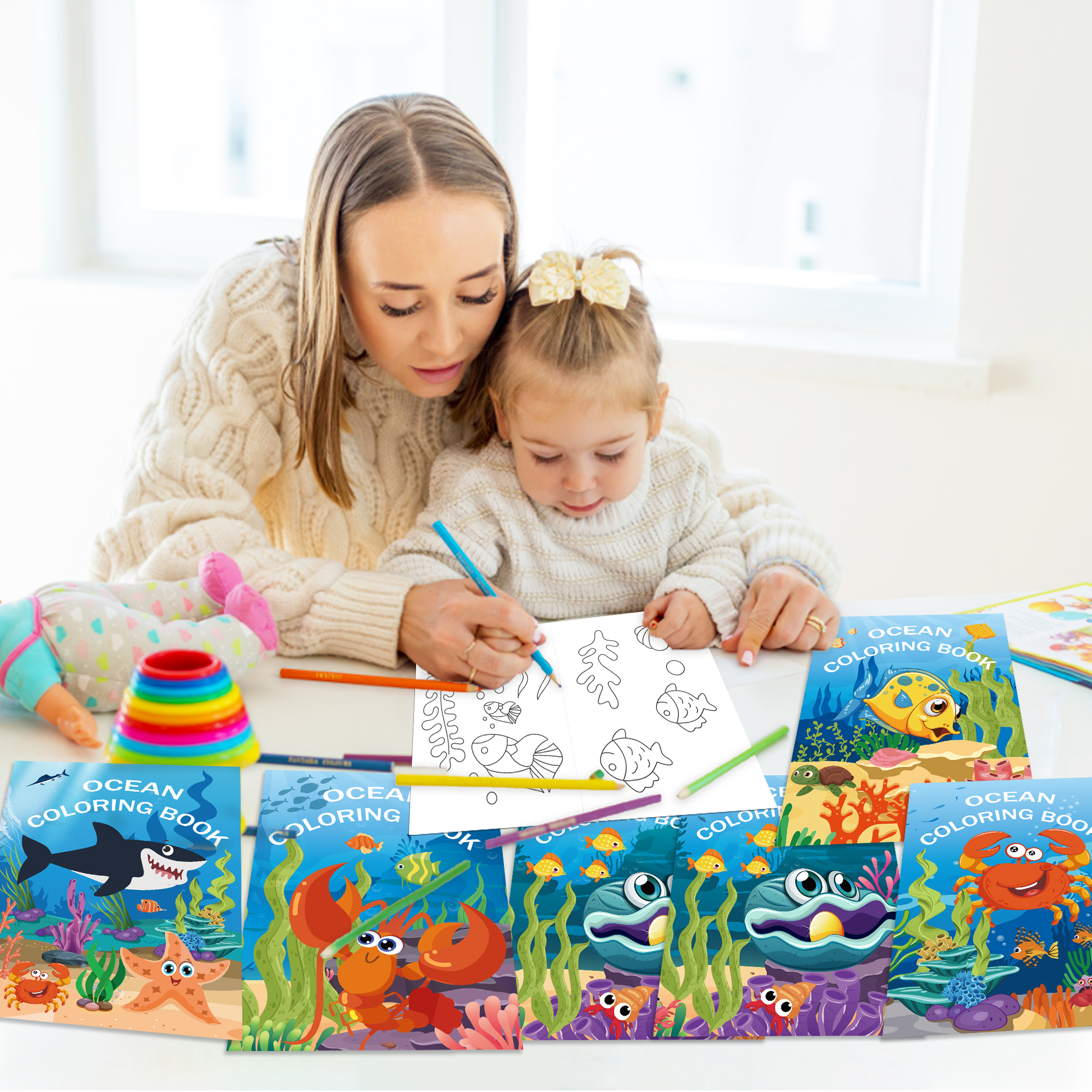 16pcs Cartoon Underwater World - Food Snacks Coloring Book avaliação e preço