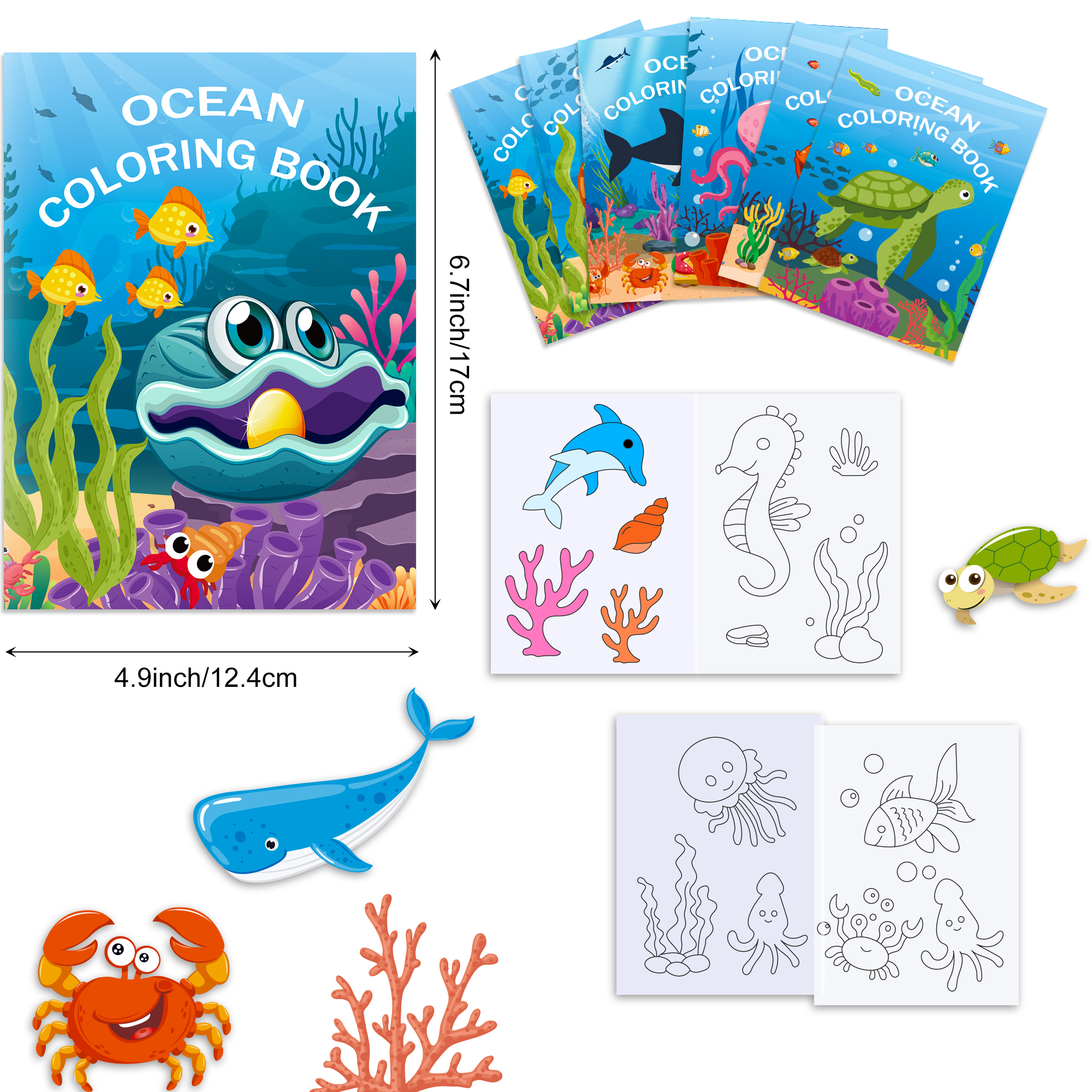 16pcs Cartoon Underwater World - Food Snacks Coloring Book avaliação e preço