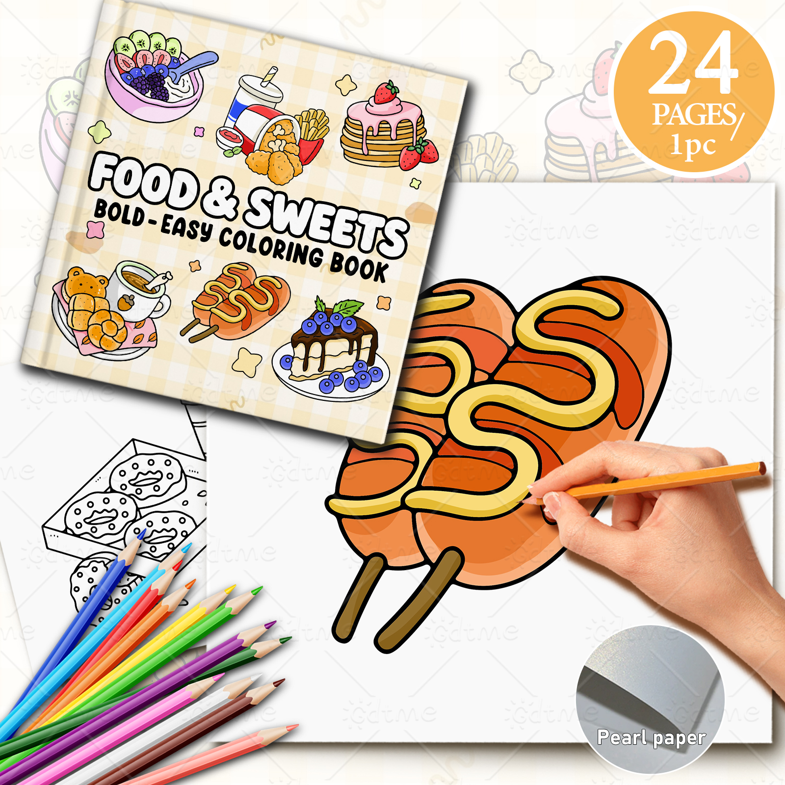 FOOD SWEETS Bold-easy Patterns - Food Snacks Coloring Book avaliação e preço