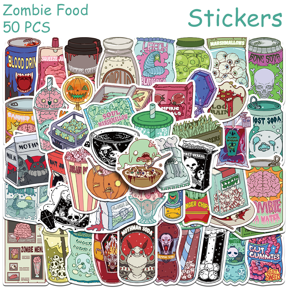 50pcs Horrible Zombie Food Sti - Zombie Snacks avaliação e preço