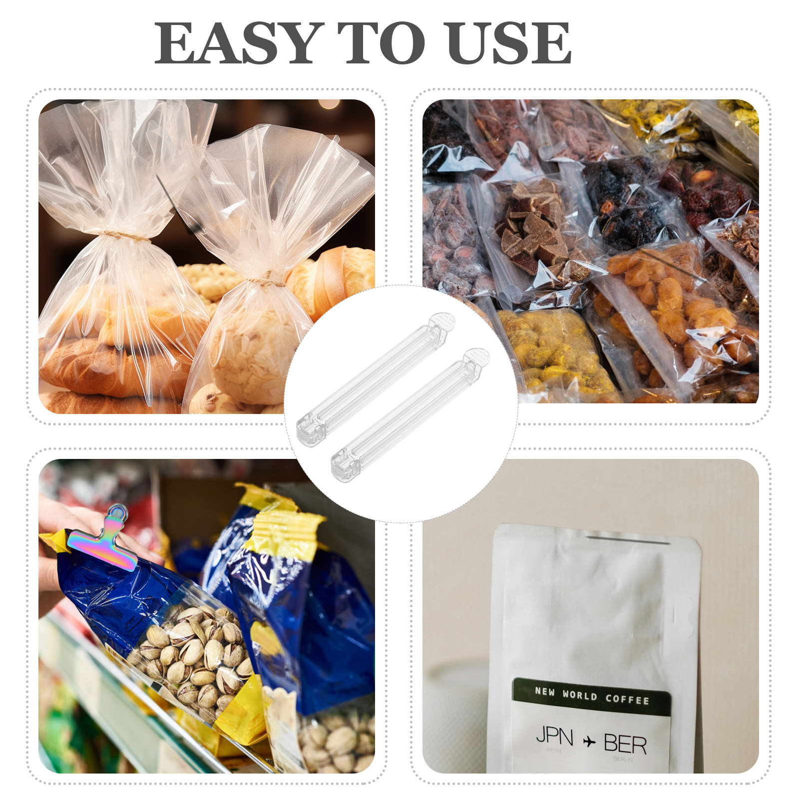 5Pcs Food Bag Clips Tight Seal - Food Snacks Packets avaliação e preço