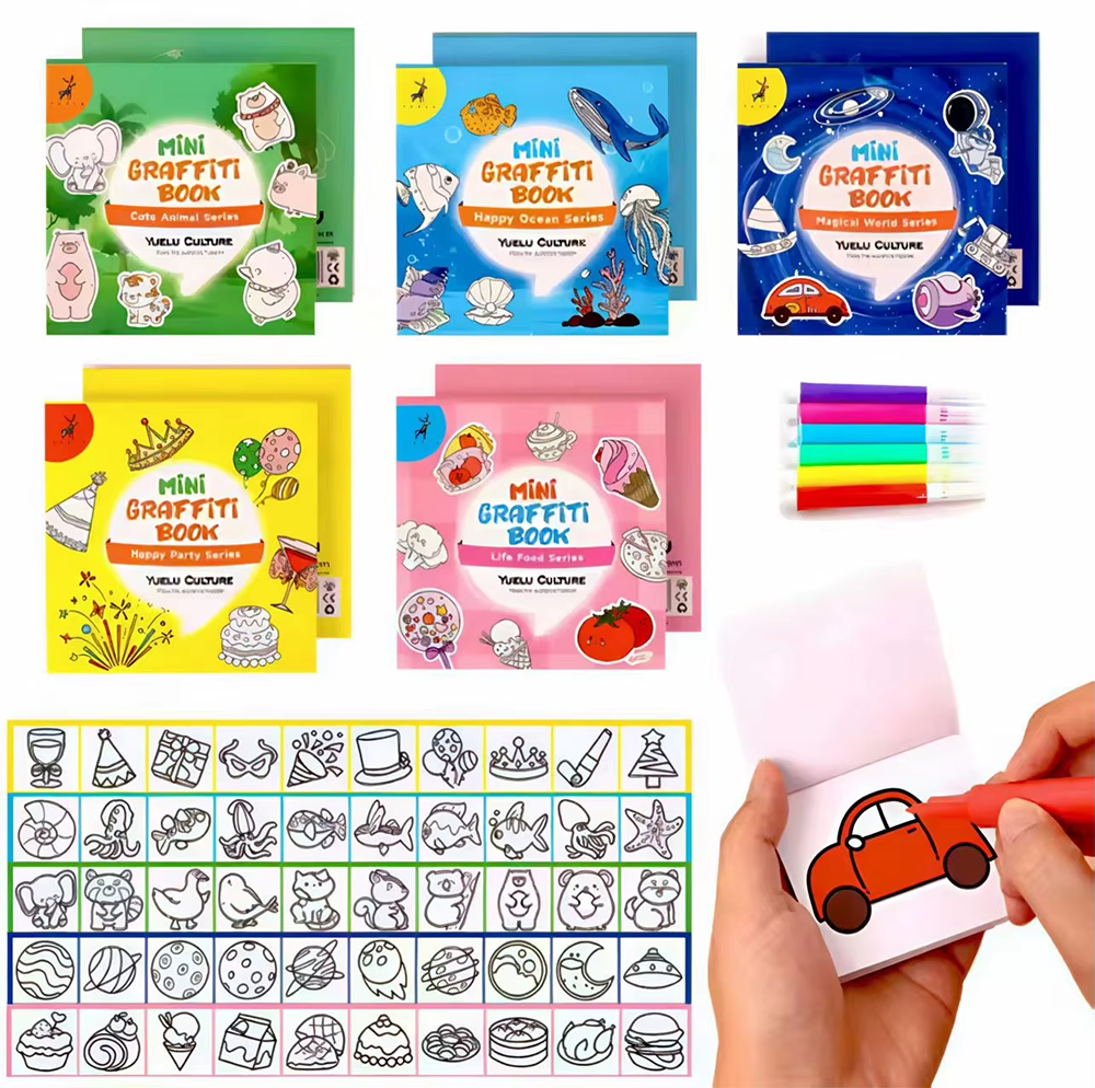 50Sheets Mini Graffiti Noteboo - Food Snacks Coloring Book avaliação e preço