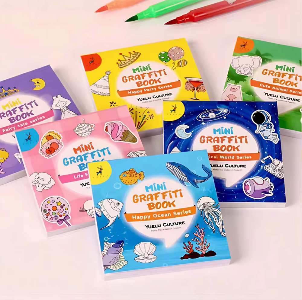50Sheets Mini Graffiti Noteboo - Food Snacks Coloring Book avaliação e preço