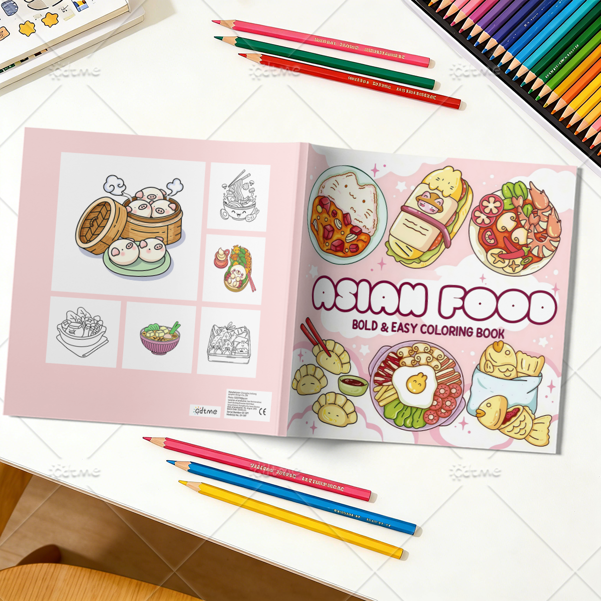 ASIAN Food Bold-easy Patterns  - Food Snacks Coloring Book avaliação e preço