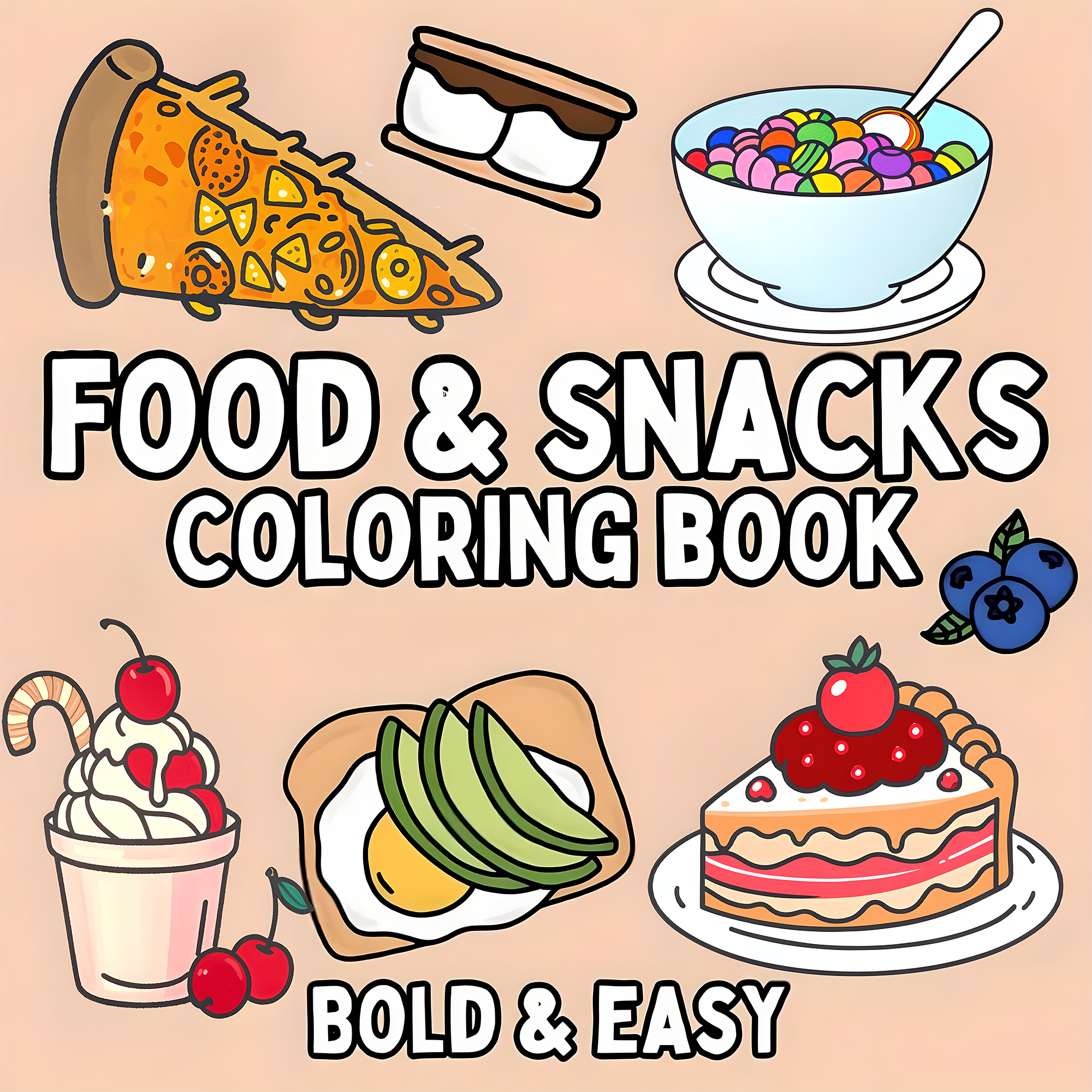 Delicious Food & Snack Themed  - Food Snacks Coloring Book avaliação e preço
