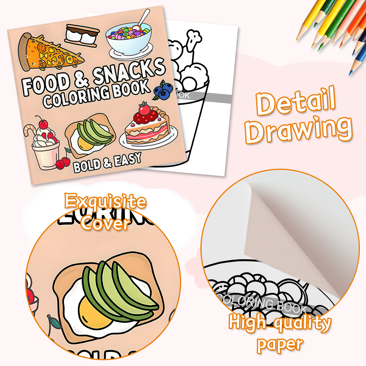 Delicious Food & Snack Themed  - Food Snacks Coloring Book avaliação e preço