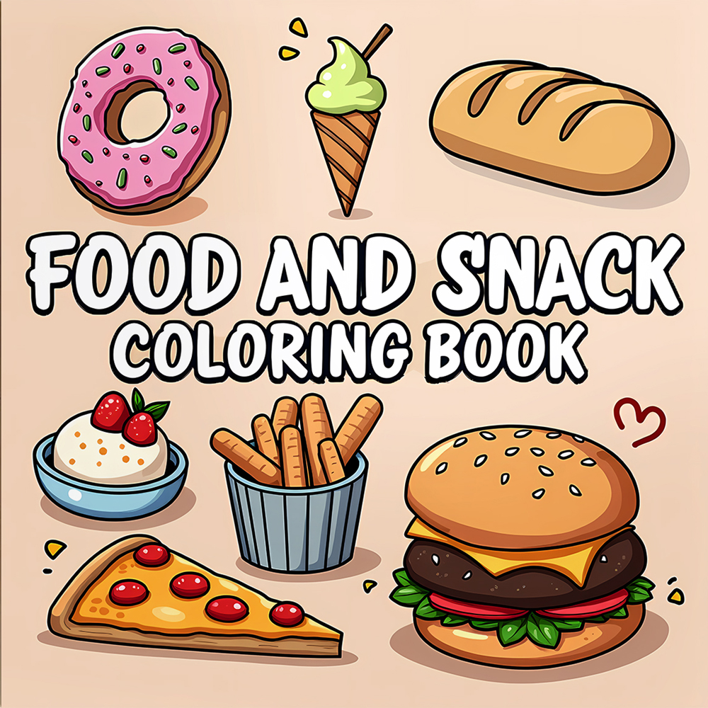FOOD AND SNACK Coloring Book F - Food Snacks Coloring Book avaliação e preço