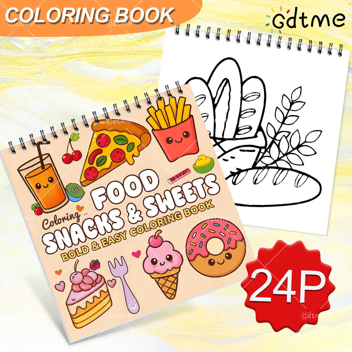 FOOD SNACKS & SWEETS Themed Co - Food Snacks Coloring Book avaliação e preço