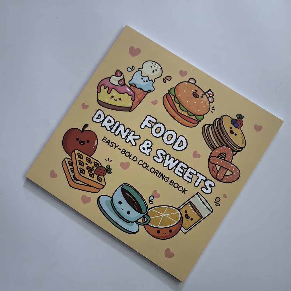 Food Drink & Sweets Easy-bold  - Food Snacks Coloring Book avaliação e preço