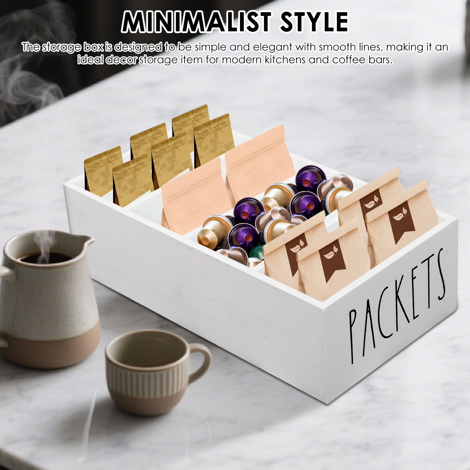 4 Grids Wooden Seasoning Stora - Food Snacks Packets avaliação e preço