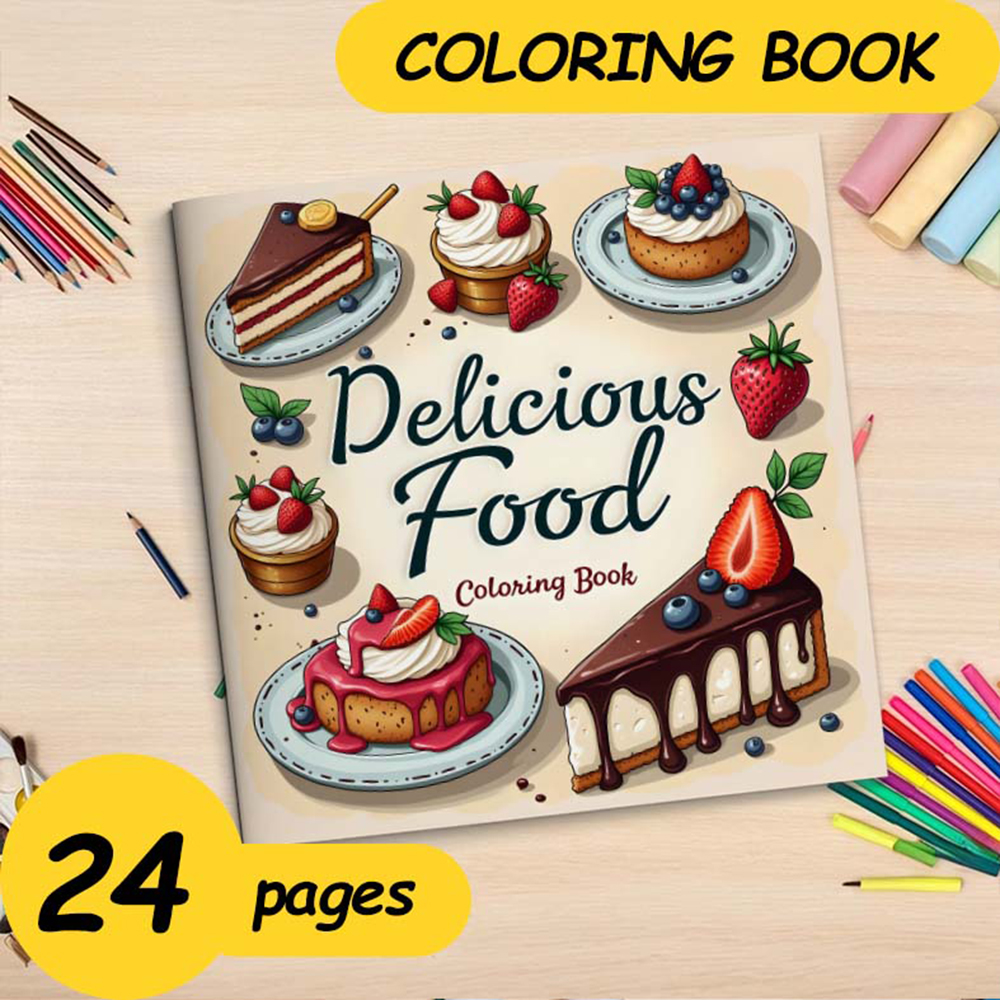 1pc Food Style Art Coloring Bo - Food Snacks Coloring Book avaliação e preço