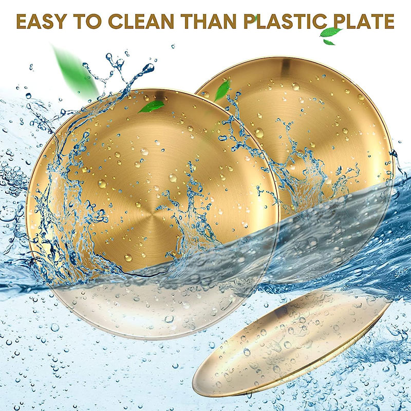 Metal Round Plate Camping Dish - Food Snacks For Camping avaliação e preço