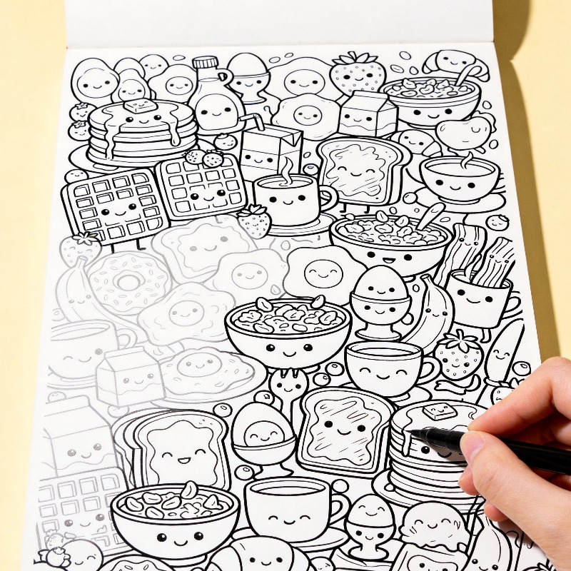 An Adult Decompression and Med - Food Snacks Coloring Book avaliação e preço