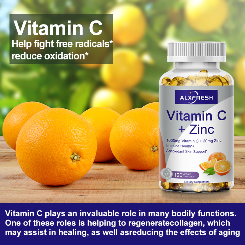 Alxfresh Vitamin C with Zinc f - Food Zinc avaliação e preço