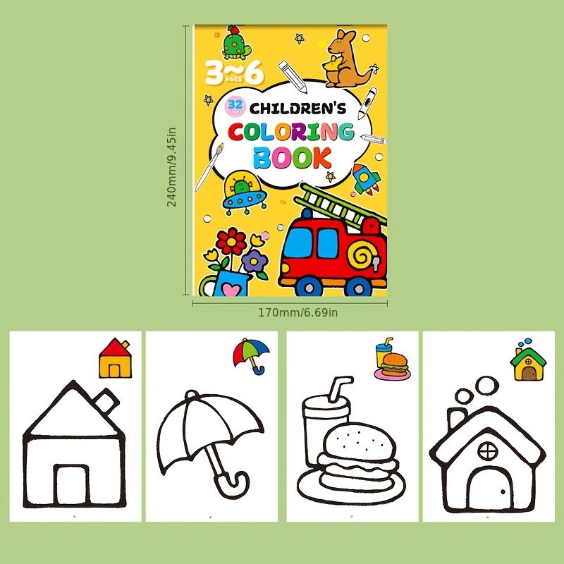 Children's Drawing Book, Conta - Food Snacks Coloring Book avaliação e preço