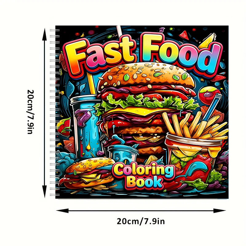 Fast Food Coloring Book for Ad - Food Snacks Coloring Book avaliação e preço