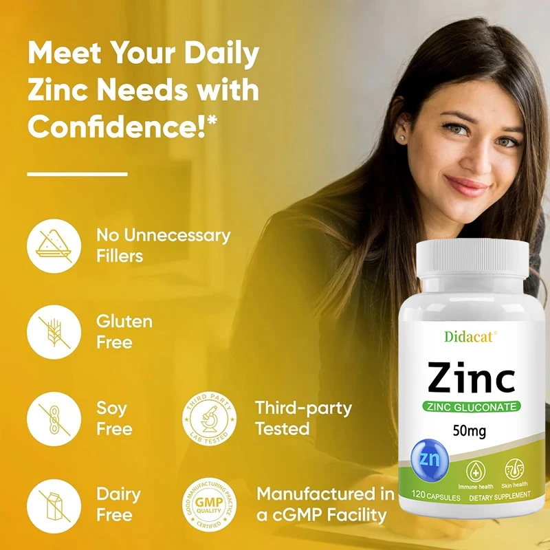 Zinc 50 Mg - with Zinc Glucona - Food Zinc avaliação e preço